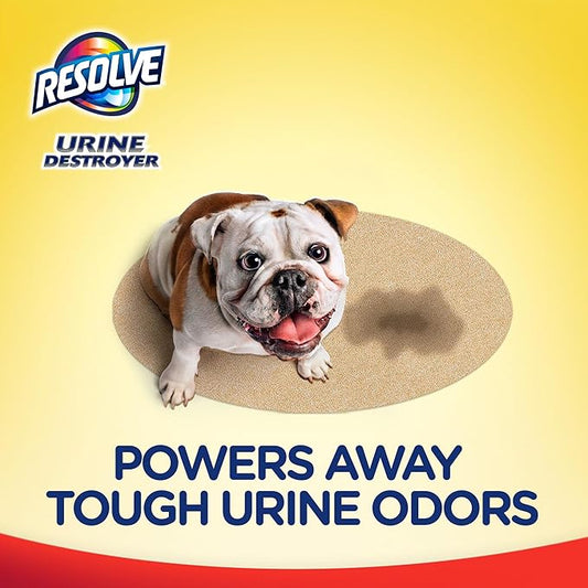 Resolve Urine Destroyer Steam Carpet Cleaner Solution – Concentrated Formula Urine Eliminator for Pet Stains & Odors,Safe for Bissell,Hoover & Rug Doctor,60 fl oz,(Pack of 4)