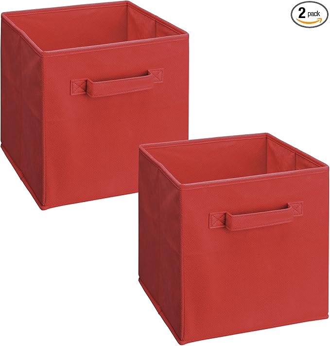 ClosetMaid 18656 Cubeicals Fabric Drawer, Red, 2-Pack