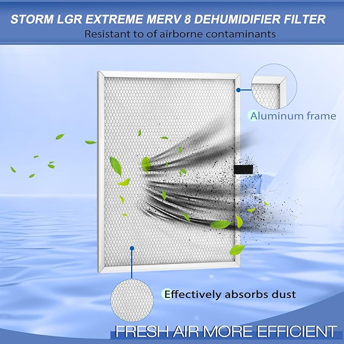 Upgraded 6 Pack MERV 8 Replacement Set Dehumidifier Filter Compatible with ALORAIR Commercial Storm LGR Extreme,Only Applicable to Storm LGR Extreme Dehumidifier, filter Size 12.2x 9.9 x 0.4