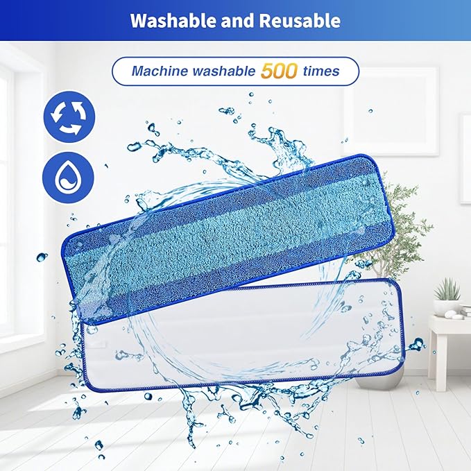 15-Pack Microfiber Mop Pads for Bona Mpo- Washable Reusable Refills for Hardwood, Tile & Multi-Surface Floors | Pet Hair & Stain Remover
