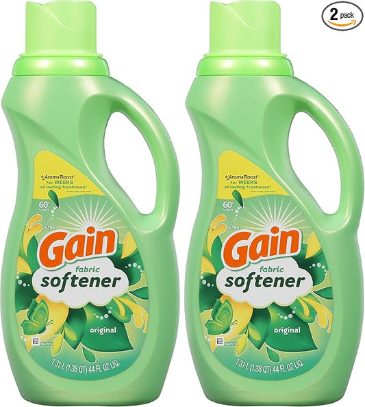 Gain Liquid Fabric Softener, Original Scent | 44 fl oz | 60 Loads | Pack of 2