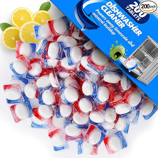 200 Count Dishwasher Pods, No Pre-Rinse Dishwasher Detergent Soap On Stain and Grease, Leaving a Virtually Spotless Shine,Dishwasher Detergent for Deep Cleaning