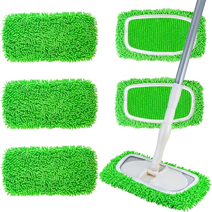 Mop Pads for Swiffer Sweeper Reusable Mop Dry Wet Mop Pad Refills Microfiber Replacement Sweeping Cloths Floor Cleaning Mopping Pad (5PCS)