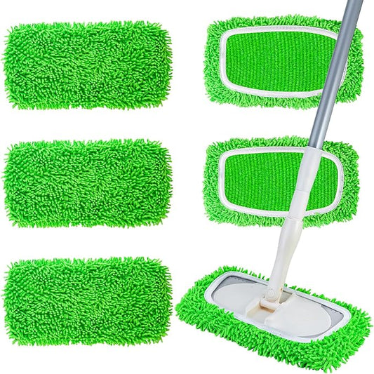 Mop Pads for Swiffer Sweeper Reusable Mop Dry Wet Mop Pad Refills Microfiber Replacement Sweeping Cloths Floor Cleaning Mopping Pad (5PCS)