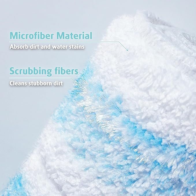 AIR U+ Mop Replacement Pads for O Cedar H2prO Flat Mop System, 8 Pack Mop Pads, Machine Washable Reusable Microfiber Mop Heads Replacements for O-Cedar H2Pro Refills Clean for ALll Floors Types