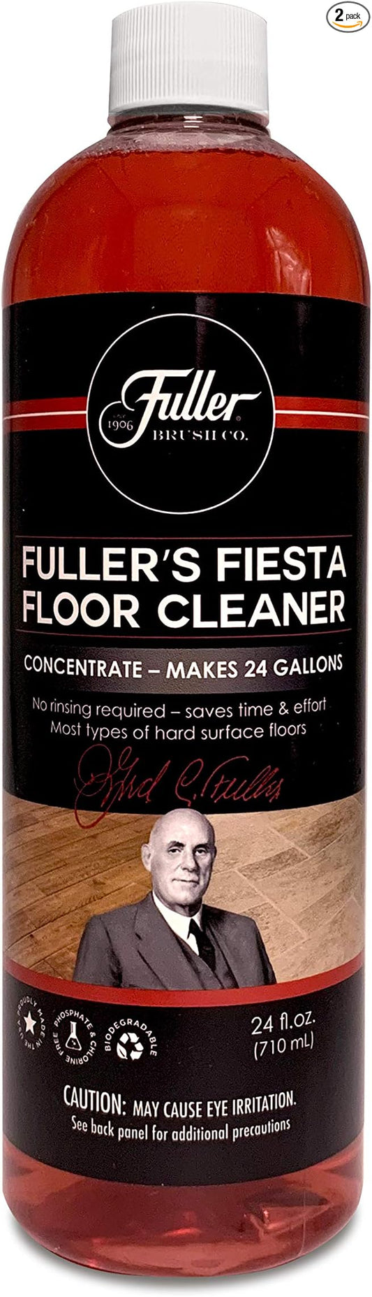 Fuller Brush Fiesta Floor Cleaner Liquid Concentrate - Multi-Surface & Industrial Cleaning For Hardwood, Laminate, Linoleum, Tile & Ceramic Floors, 24 Fl. Oz. Bottle (Pack of 2)