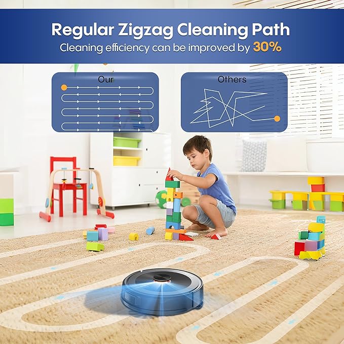 Bagotte Robot Vacuum and Mop Combo with LiDAR Navigation,4000Pa Suction Robot Vacuum Cleaner with Mapping,No-Go Zones,Vacuum Robot for Pet Hair,Hard Floor,Carpet