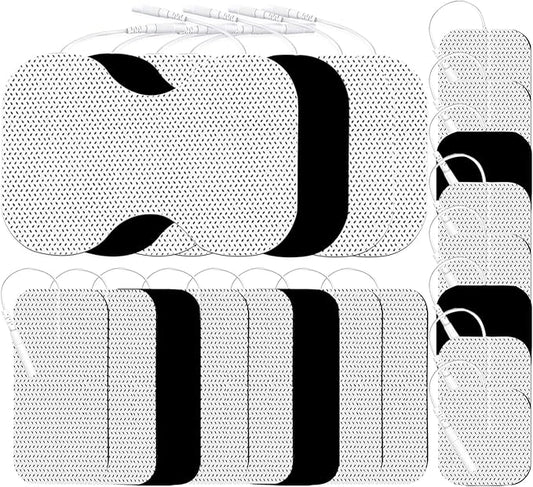 TENS Unit Electrode Pads Combination Set Multiple Sizes TENS Pads Reusable and Latex Free Pigtail Electrodes for Multiple Pain Relief Compatible with TENS 7000,AUVON,Etekcity,Nicwell Care TENS