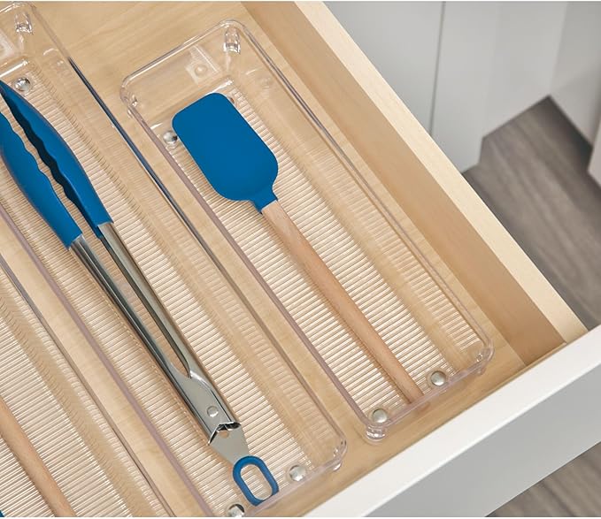 iDesign Linus BPA-Free Plastic Drawer Organizer - 3.25" x 9.75" x 2.25", Clear