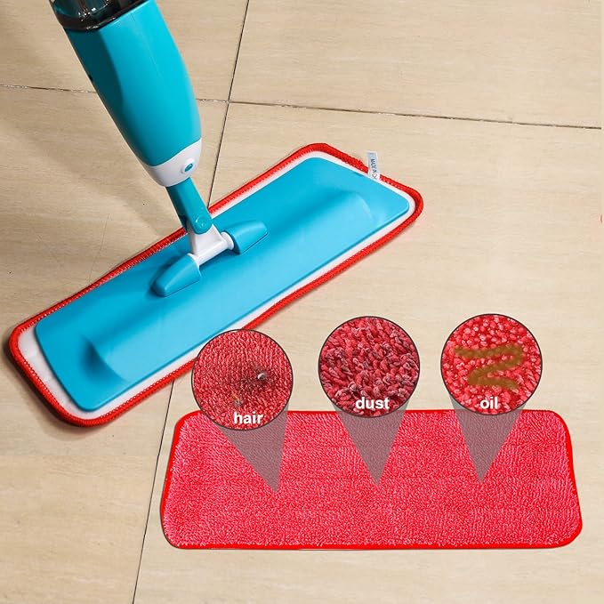 6 Pieces Microfiber Cleaning Pads Reveal Mop 16 to 18 inch Fit for Most Spray Mops and Reveal Mops Washable (16.5 x 5.5 inch)