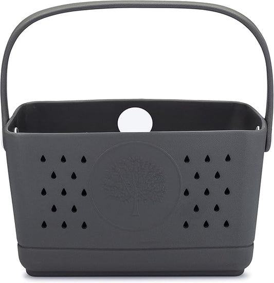 Parker Baby Large Bath Caddy | BPA Free & Food Grade Shower Caddy Organizer for Toys & Supplies | Quick-Dry, Sturdy & Perfect Size Shower Basket w/Handle in Neutral Colors