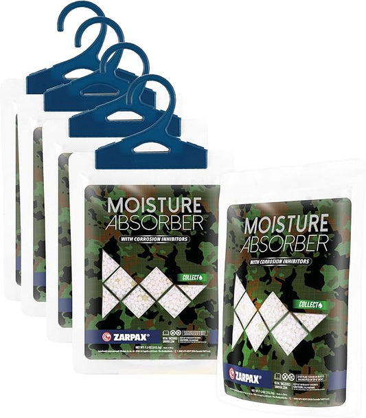 Moisture Absorbers For Gun Safe 7.5 oz/212g - Gun Safe Dehumidifier Prevents Corrosion - Protects Gun & Gear - Desiccant Dehumidifier Removes Excess Moisture - Set of 5