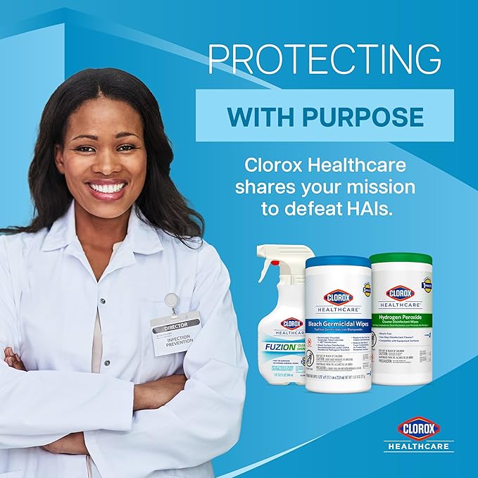 CLOROX CloroxPro Healthcare Bleach Germicidal Cleaner Refill, Healthcare Cleaning and Industrial Cleaning, 128 Ounces (Pack of 4) - 68978