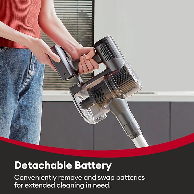 Ultenic Cordless Vacuum Cleaner, 550W 50Kpa Stick Vacuum with Car Dashboard Screen, Tangle-Free Brush for Pet Hair, Max 45mins Runtime, LED Display Tools for Hard Floor, Carpet, Car Cleaning, U12