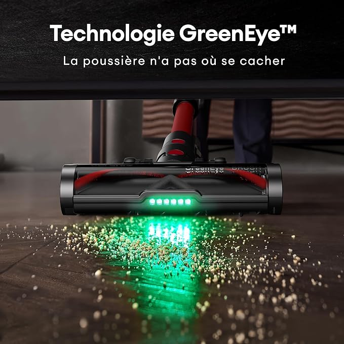 Ultenic Cordless Vacuum Cleaner, 550W/50Kpa, 60Mins Runtime, Stick Vacuum Cordless with 180°Bendable Wand, Anti-Tangle Brush, Vacuum Cleaners for Home/Pet Hair/Carpet/Floor (Red)