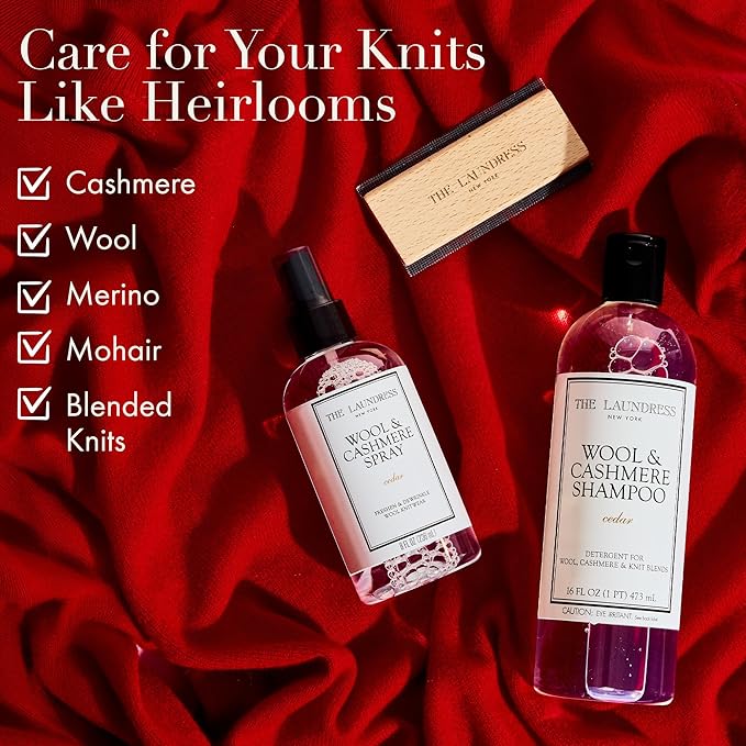 The Laundress Wool & Cashmere Shampoo, Double Concentrated, Cedar Scent, Wool Detergent, Wool wash, Cashmere Shampoo, 16 Fl Oz (Pack of 2)