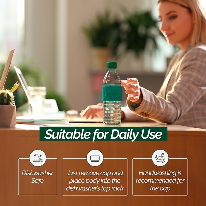 Copco Hydra 16.9oz Water Bottle, Set of 2 - Non-Slip Sleeve & BPA-Free Tritan Plastic - Dishwasher Safe, Reusable To Go Bottle - Leak-Proof, Spill-Proof, Portable Water Bottle (Green & Hunter Green)
