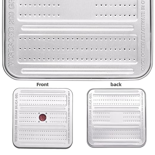 200 Gram 3 Pack Gun Safe Dehumidifier, Reusable Silica Gel Dehumidifier, Indicating Silica Gel Desiccant Canister (Orange to Green)
