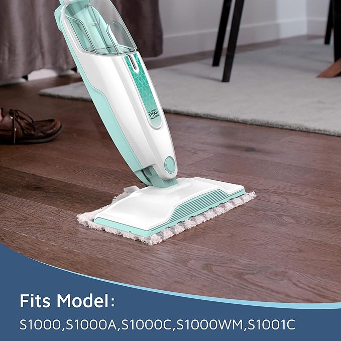 F Flammi 4-Pack for Shark Steam Mop Replacement Pads Compatible with S1000 S1000A S1000C S1000WM S1001C S2001, Heavy-Duty Washable Microfiber Pads for All Hard Floors
