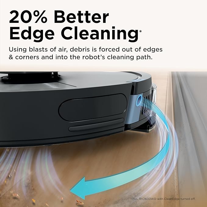 Shark Matrix Plus 2in1 Robot Vacuum & Mop with Sonic Mopping, Matrix Clean, Home Mapping, HEPA Bagless Self Empty Base, CleanEdge, for Pet Hair, WiFi, Compatible with Alexa, Black/Gold (AV2613WA)