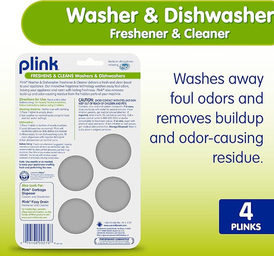 Plink Washer and Dishwasher Freshener Cleaner 4-Pack, 16 Tablets Total, Count