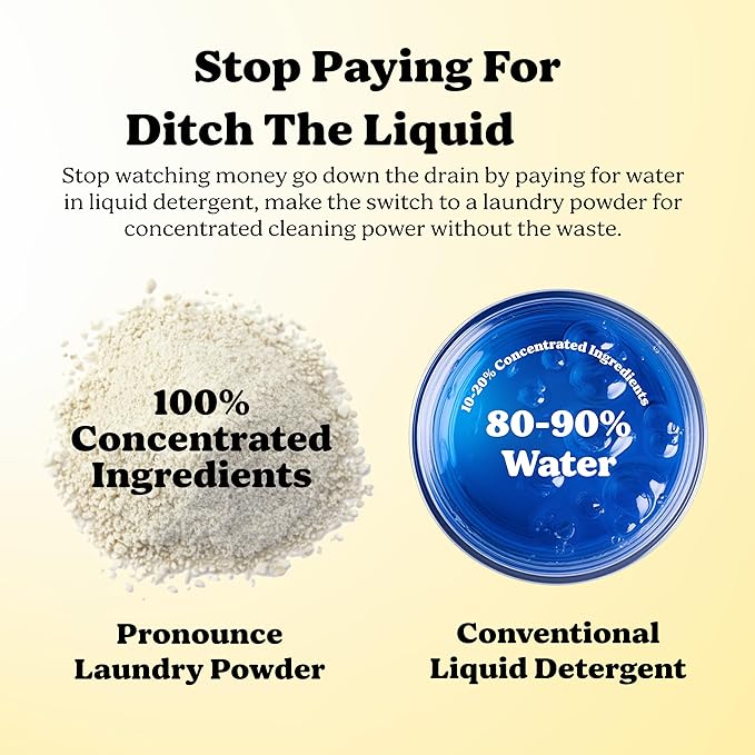Pronounce Laundry Detergent Powder Alternative | Cleaner Ingredients. Safer for Sensitive Skin. Stain + Smell Fighting. With Essential Oils. HE Safe - 120 Loads (Lemon).