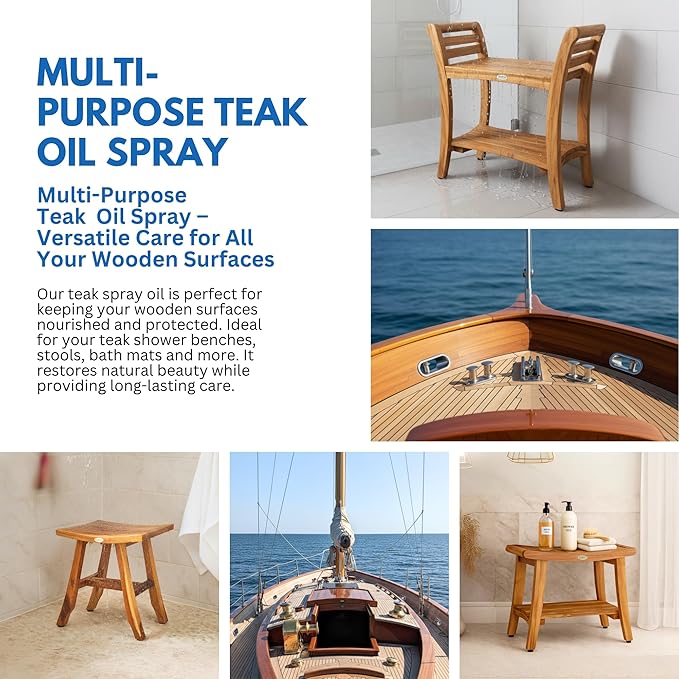 EcoDecors Loveable Teak Oil – 1 Gallon, Indoor and Outdoor Wood Protector, Marine-Grade, Plant-Based Formula, Deep-Penetrating Teak Treatment for Patio, Garden, Shower & Boat Wood Furniture
