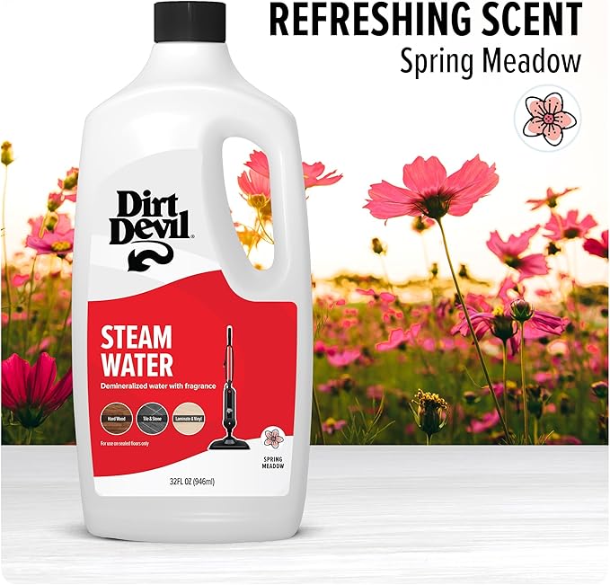 Dirt Devil 32 oz Steam Water, For Sealed Hard Surfaces, Compatible with Steam Mops, Demineralized Scented Water, AD31401 (Pack of 2)