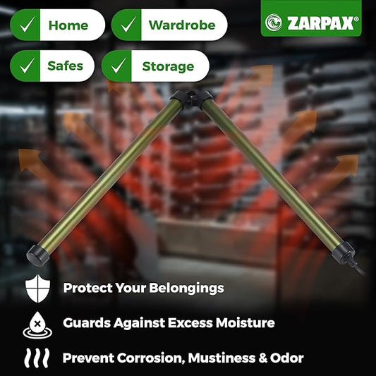 Gun Safe Dehumidifier Rod | Dehumidifier Rod For Enclosed Spaces, Gun Safe & Vault, Cabinets | Protect Valuables & Stop Humidity & Moisture | Foldable Design & 2 Mounting Brackets | 32''/81cm