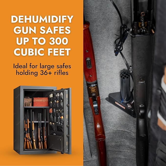 PEET Dryer, SafeKeeping Dryer and Dehumidifier for Gun Safes and Storage Cabinets, For Up to 300 Cubic Feet of Enclosed Space
