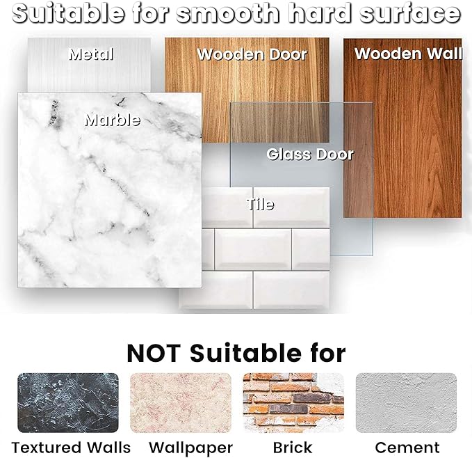 Broom Holder Wall Mount Self Adhesive, Broom and Mop Organizer Wall Hanging, No Drilling Anti-Slip Broom Hook Over Door for Home, Kitchen, Garden, Garage Storage 4-Pack