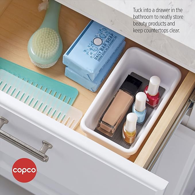 Copco Basics Drawer Organizer, 6.81 x 3.81 x 2.1-Inches, White/Charcoal Gray