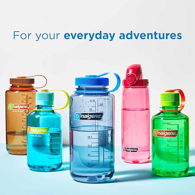 Nalgene Sustain Tritan BPA-Free Water Bottle Made with Material Derived from 50% Plastic Waste (using ISCC certified mass balance), 16 OZ, Narrow Mouth, Gray