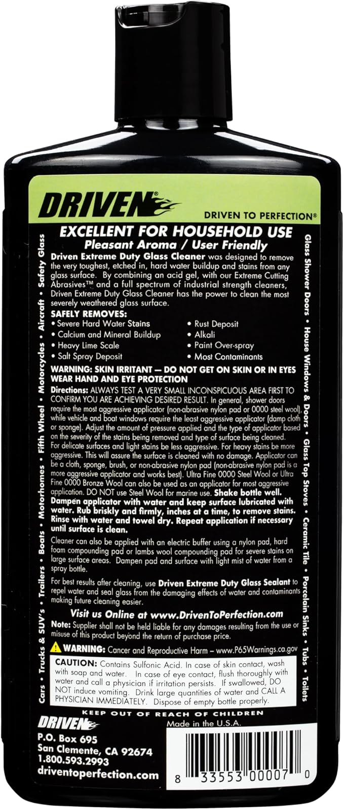 DRIVEN Extreme Duty Glass Cleaner (Glass Cleaner - 16 FL OZ)