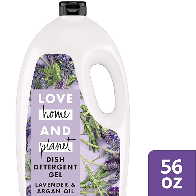 Love Home and Planet Dishwasher Detergent, Gel Lavender & Argan Oil, 56 oz