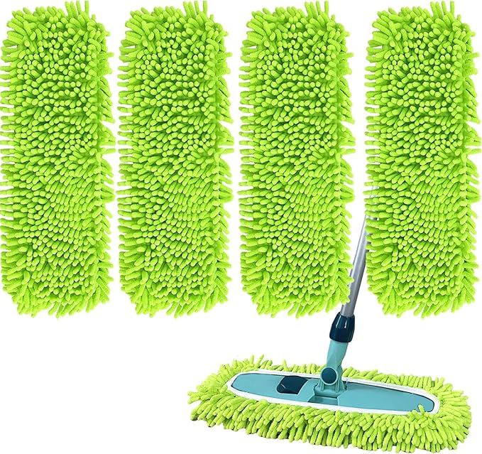 4PCS 14''~16'' Microfiber Dust Mop Pads Compatible with Leifheit 55210,Reusable Mop Refills,Replacent Wet Mopping Pad & Washable Dry Sweeping Cloths for Hardwood Floor/Tile/Marble Cleaning