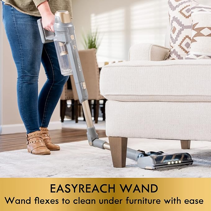 Kenmore Elite DS4095.01 CSV Max Upgrade Brushless Cordless Stick Vacuum with EasyReach Wand, HEPA Filter & LED Headlight, Converts to Lightweight Handheld for Hardwood Floors, Carpet & Pet Hair, Gold