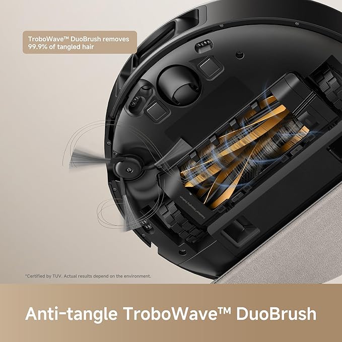 Mova E30 Pro Plus Robot Vacuum, 19000Pa Suction, DuoRoller Brush Anti-Tangle, Self-Emptying 90-Day Hands-Free, Extendable Side Brush for Edge Cleaning, App & Voice Control