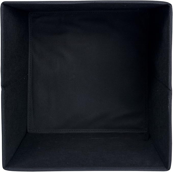 DII Non Woven Fabric Storage Bin Collection Collapsible Organizer Cube, Small Set, 11x11x11", Black, 2 Count
