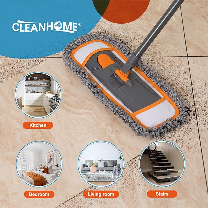 Microfiber Mop Pads 4 Pieces for Floor Cleaning,Fit CLEANHOME Dust Mop: B09PBPGSJ3, Twisted Microfiber Replacement Pads