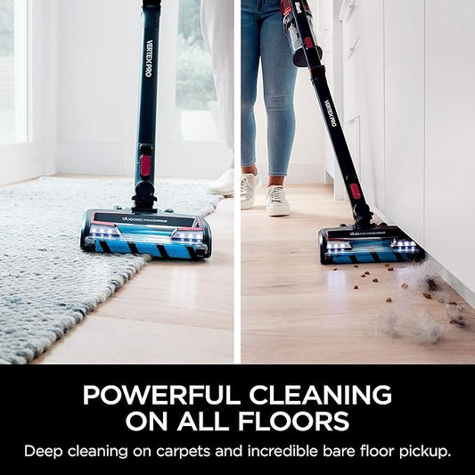 Shark Cordless Vertex Pro Lightweight Cordless Stick Vacuum with DuoClean PowerFins, HEPA Fitler, Anti-Allergen Complete Seal, LED Headlights, For Carpets & Hardfloors, Red, IZ662H
