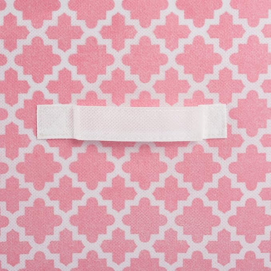 DII Non Woven Polyester Storage Bin, Lattice, Pink Sorbet, Small Set of 4