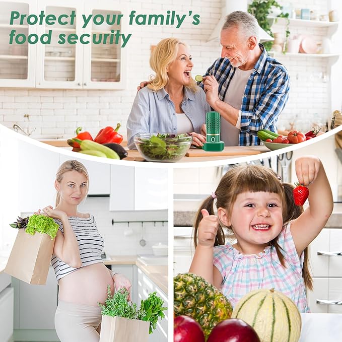 Cudinham Fruit and Vegetable Purifier Cleaner Washing Machine Capsule Shape Disinfection OH-ion Purification Technology for Cleaning Grains Rice Meat Seafood, Green