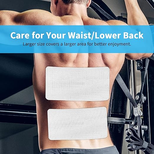 TENS Unit Replacement Pads, 4X8" - 4X6", 8 PCS Premium Thickened Reusable Self-Adhesive Electrode Pads for EMS Muscle Stimulator Massager