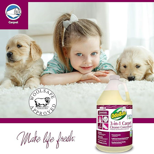 OdoBan Professional 3-in-1 Carpet Cleaner Concentrate, Made in the USA, 1 Gallon