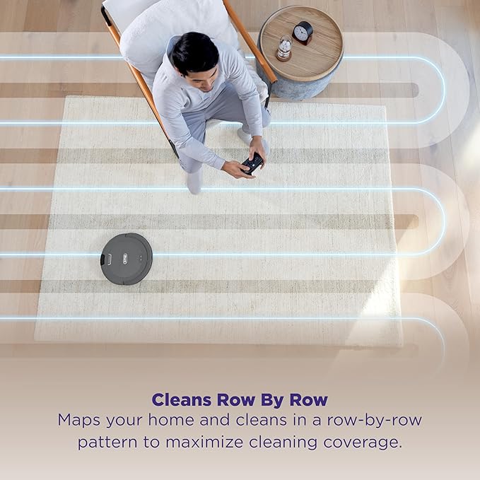 Shark Navigator Robot Vacuum and Self-Empty Base with Bagless 60-Day Capacity Self-Empty Base, SmartPath Navigation, Powerful Pet Hair Pickup, Anti-Hair Wrap, For Carpets & Hard Floors, Grey, RV2120AE