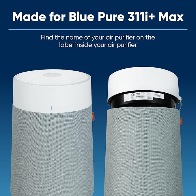BLUEAIR Blue Pure 311i+ Max SmokeBlock Genuine Replacement Filter, Extra Carbon Captures 99.99% of Wildfire Smoke, fits Blue Pure 311i+ Max Air Purifier