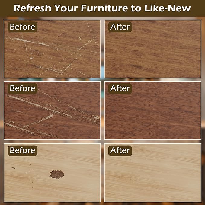 Wood Repair Kit: 12-Color Wood Filler and 8-Color Furniture Markers Touch Up for Scratches/Holes/Stains/Cracks in Floors/Table/Cabinets(Laminate/Hardwood)
