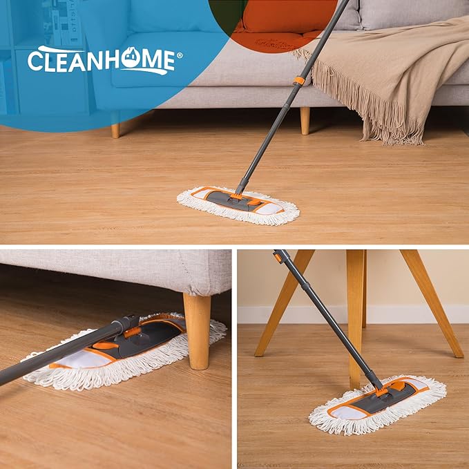 Microfiber Mop Pads 4 Pieces for Floor Cleaning,Fit CLEANHOME Dust Mop: B09PBPGSJ3, Full Polyester Microfiber Replacement Pads