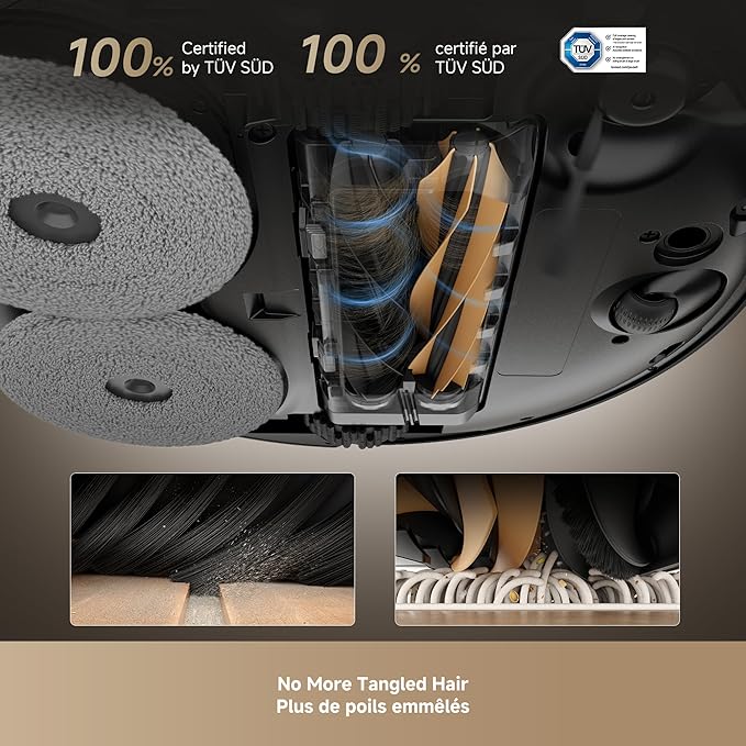 DREAME X50 Ultra Complete Robot Vacuum and Mop with Auto-Empty and Mop Self-Cleaning, 20,000Pa Suction, Obstacle Avoidance and 360° Navigation, Corner to Edge Deep Cleaning, Detangling Brush (Black)